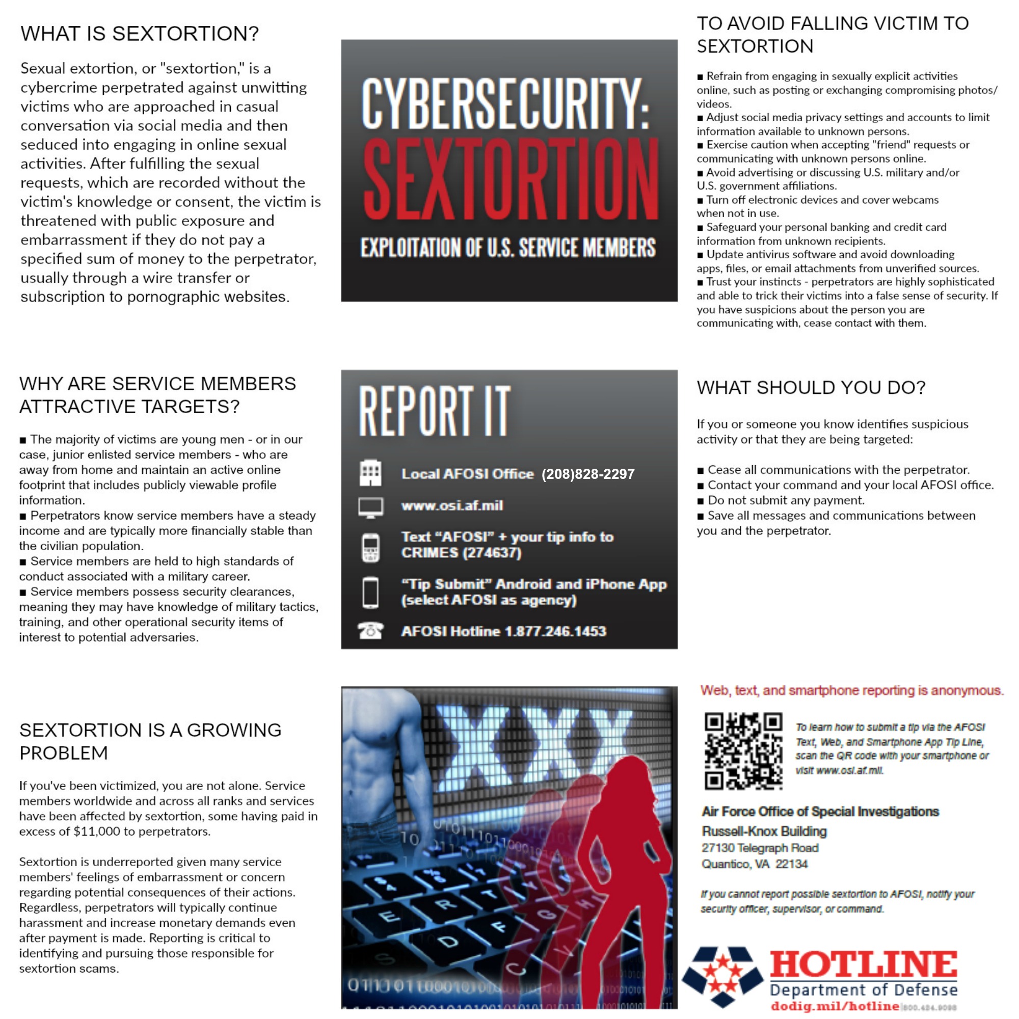 OSI tips to avoid sextortion